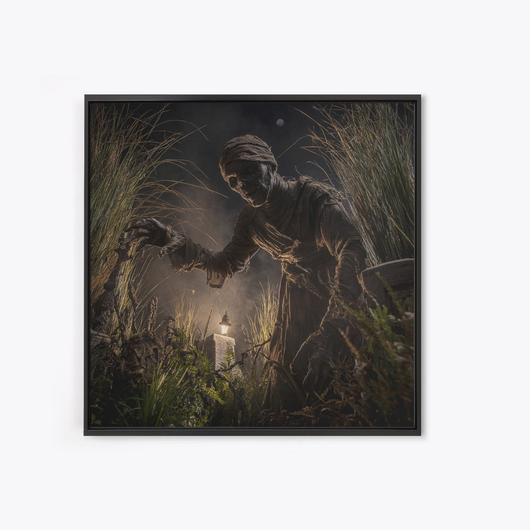 The Bog Mummy, Square Wall Art, Gothic Horror Wall Art, Framed Canvas Print, Halloween Wall Decor, Gothic Home Decor, Statement Wall Art