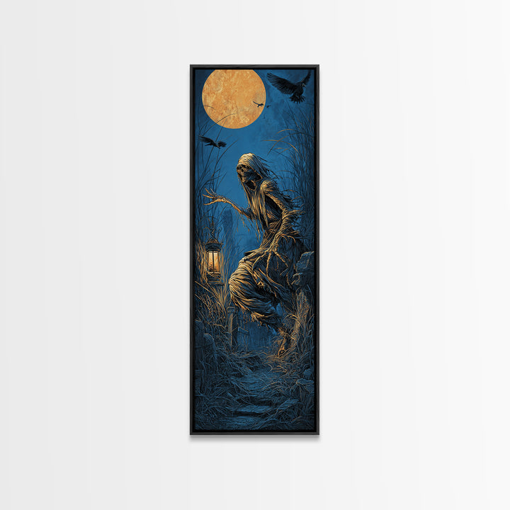 The Bog Mummy, Tall Narrow Wall Art, Dark Fantasy Wall Art, Canvas Print, Halloween Wall Decor, Gothic Home Decor, Statement Wall Art