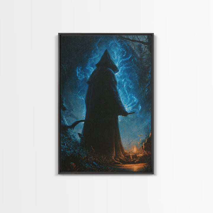 The Will-O'-The-Wisp Shepherd, Vertical Wall Art, Dark Fantasy Wall Art, Canvas Print, Halloween Wall Decor, Gothic Home Decor