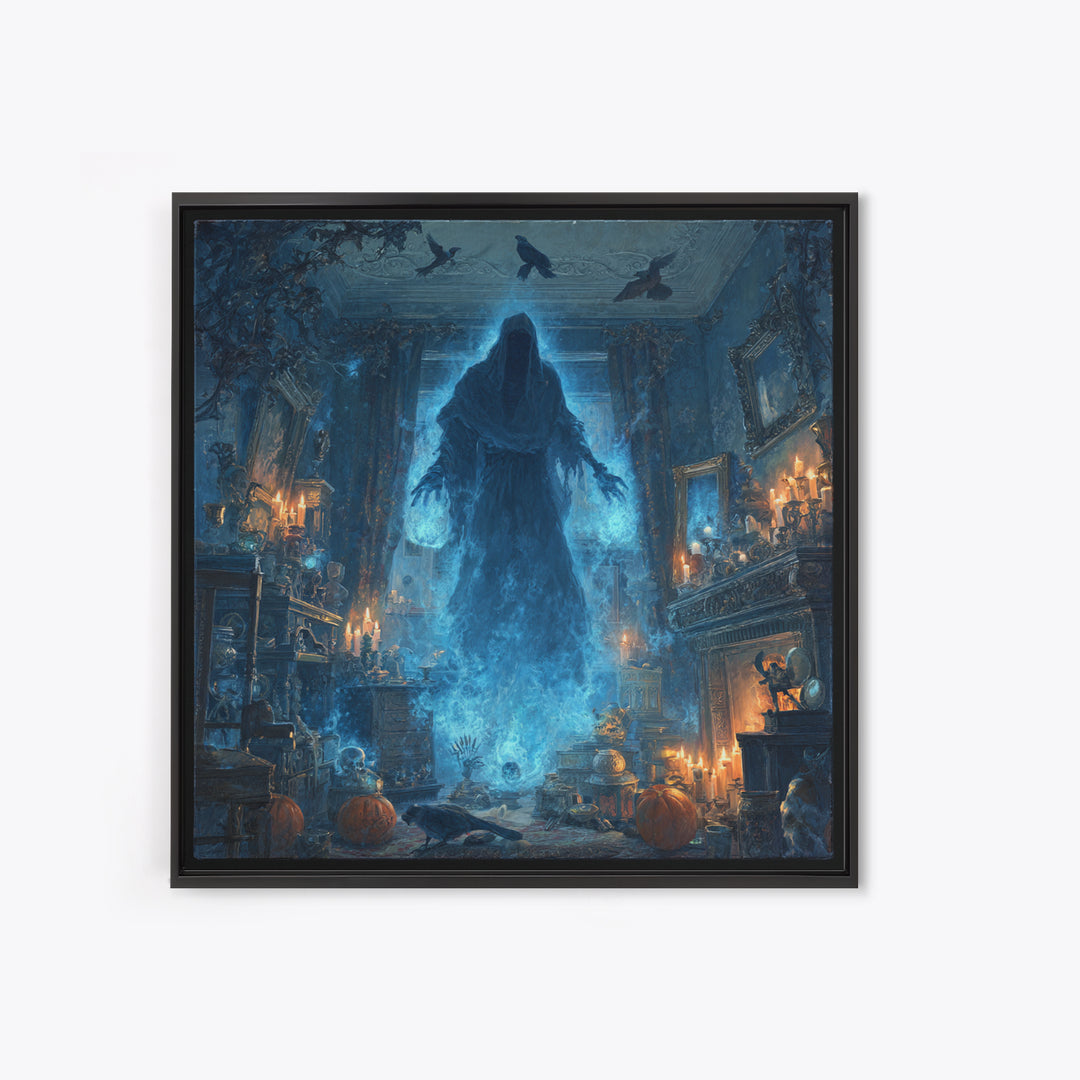 The Will-O'-The-Wisp Shepherd, Square Wall Art, Dark Fantasy Wall Art, Canvas Print, Halloween Wall Decor, Gothic Home Decor