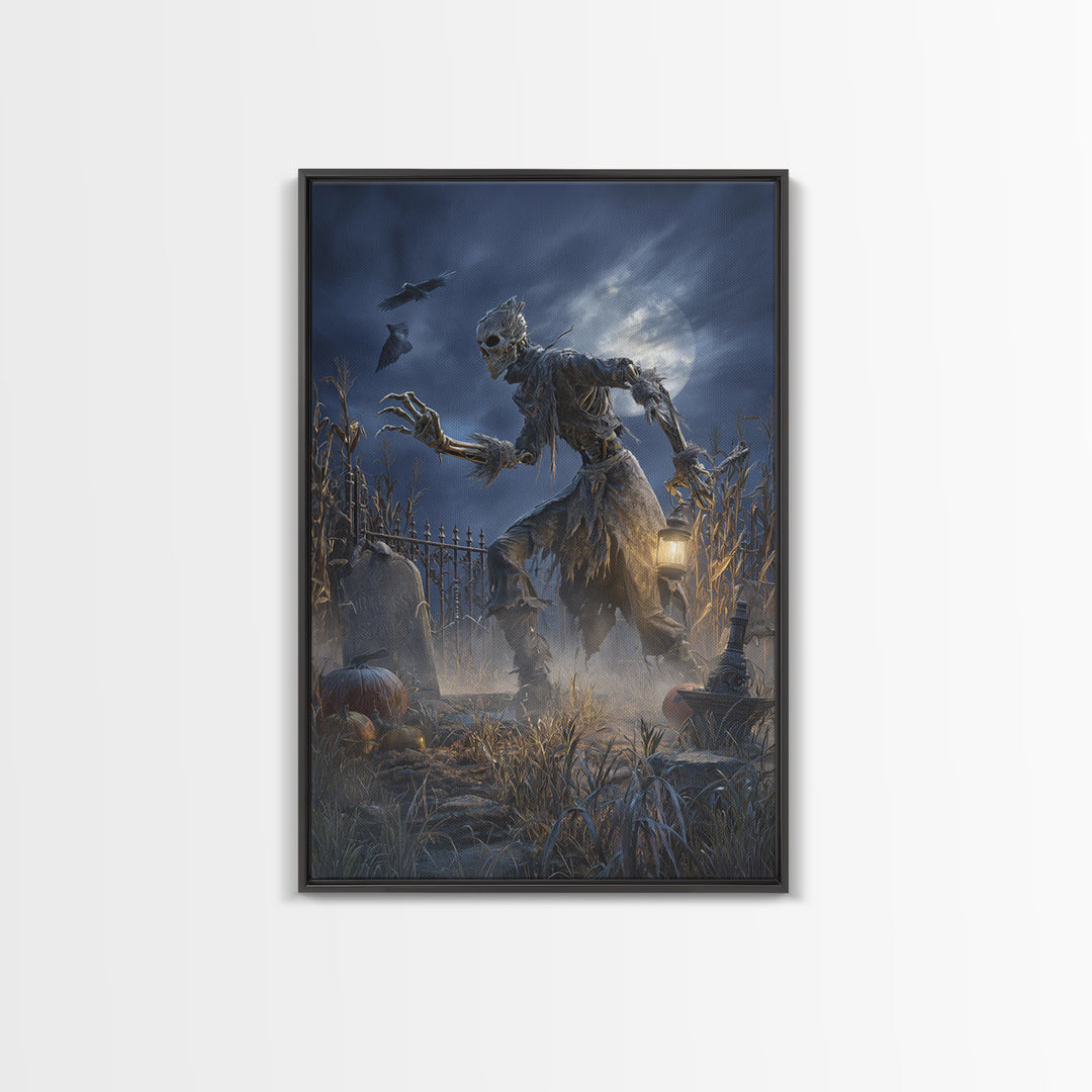 The Harvest Demon, Vertical Wall Art, Spooky Home Decor, Canvas Print, Halloween Wall Decor, Gothic Home Decor, Spooky Wall Decor