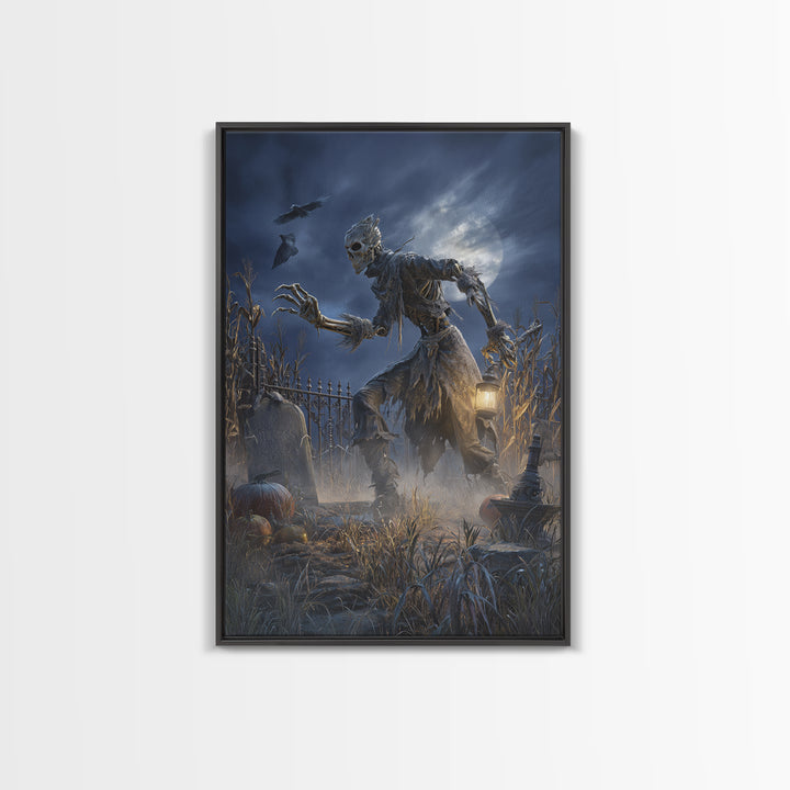 The Harvest Demon, Vertical Wall Art, Spooky Home Decor, Canvas Print, Halloween Wall Decor, Gothic Home Decor, Spooky Wall Decor