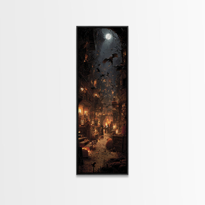 The Bat-Winged Imp, Tall Narrow Wall Art, Dark Fantasy Wall Art, Canvas Print, Halloween Wall Decor, Gothic Home Decor, Macabre Wall Art