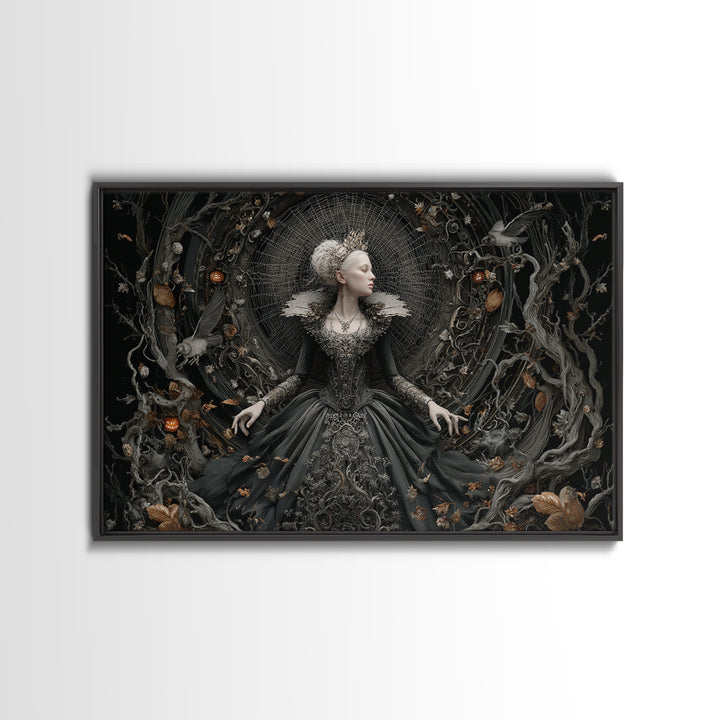 The Spider Queen, Landscape Wall Art, Haunted Gothic Art, Framed Canvas Print, Halloween Wall Decor, Gothic Home Decor, Horror Wall Art