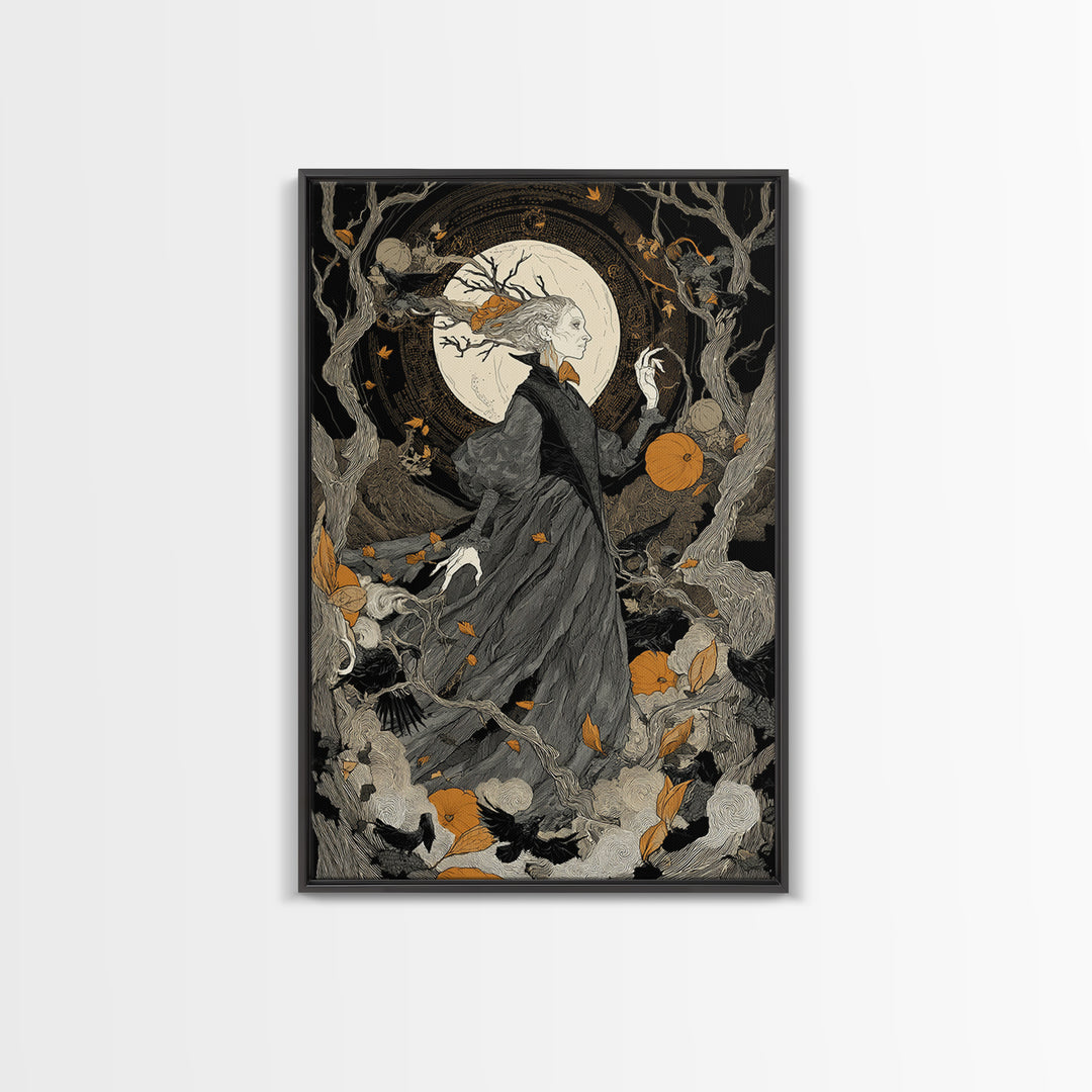 The Orchard Hag, Vertical Wall Art, Dark Halloween Decor, Canvas Print, Halloween Wall Decor, Gothic Home Decor, Collectible Wall Decor