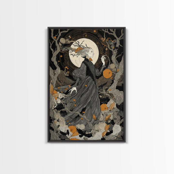 The Orchard Hag, Vertical Wall Art, Dark Halloween Decor, Canvas Print, Halloween Wall Decor, Gothic Home Decor, Collectible Wall Decor