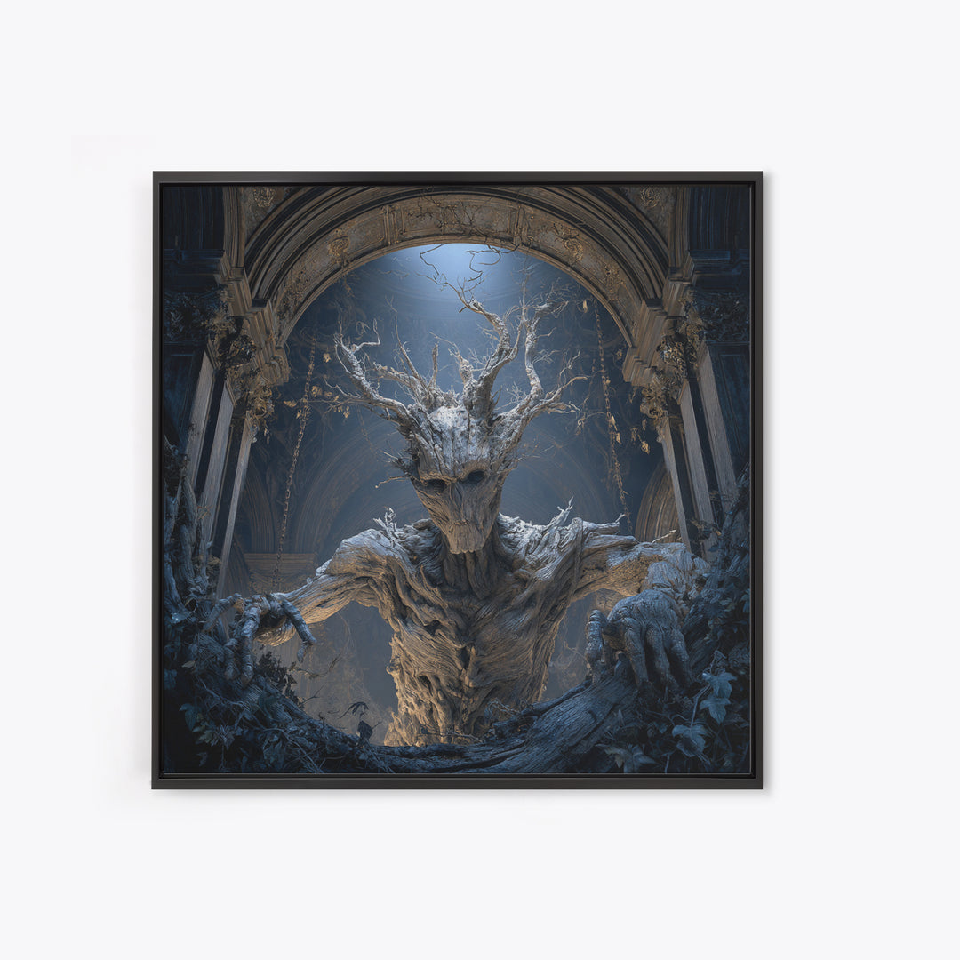 The Hollow-Tree Monster, Square Wall Art, Dark Halloween Decor, Canvas Print, Halloween Wall Decor, Gothic Home Decor, Halloween Wall Art