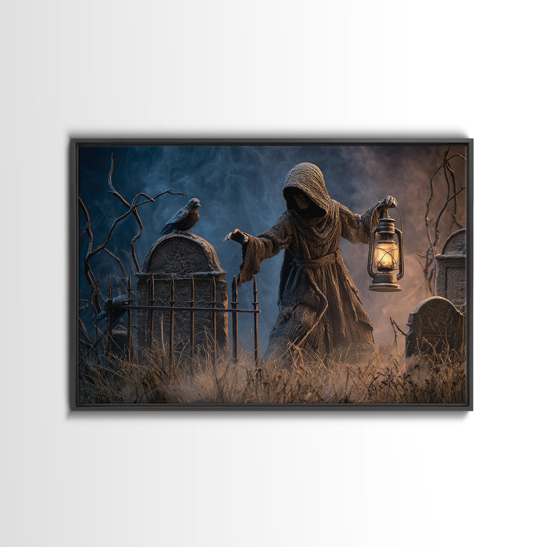 The Crossroads Spirit, Landscape Wall Art, Dark Fantasy Wall Art, Canvas Print, Halloween Wall Decor, Gothic Home Decor, Horror Wall Art