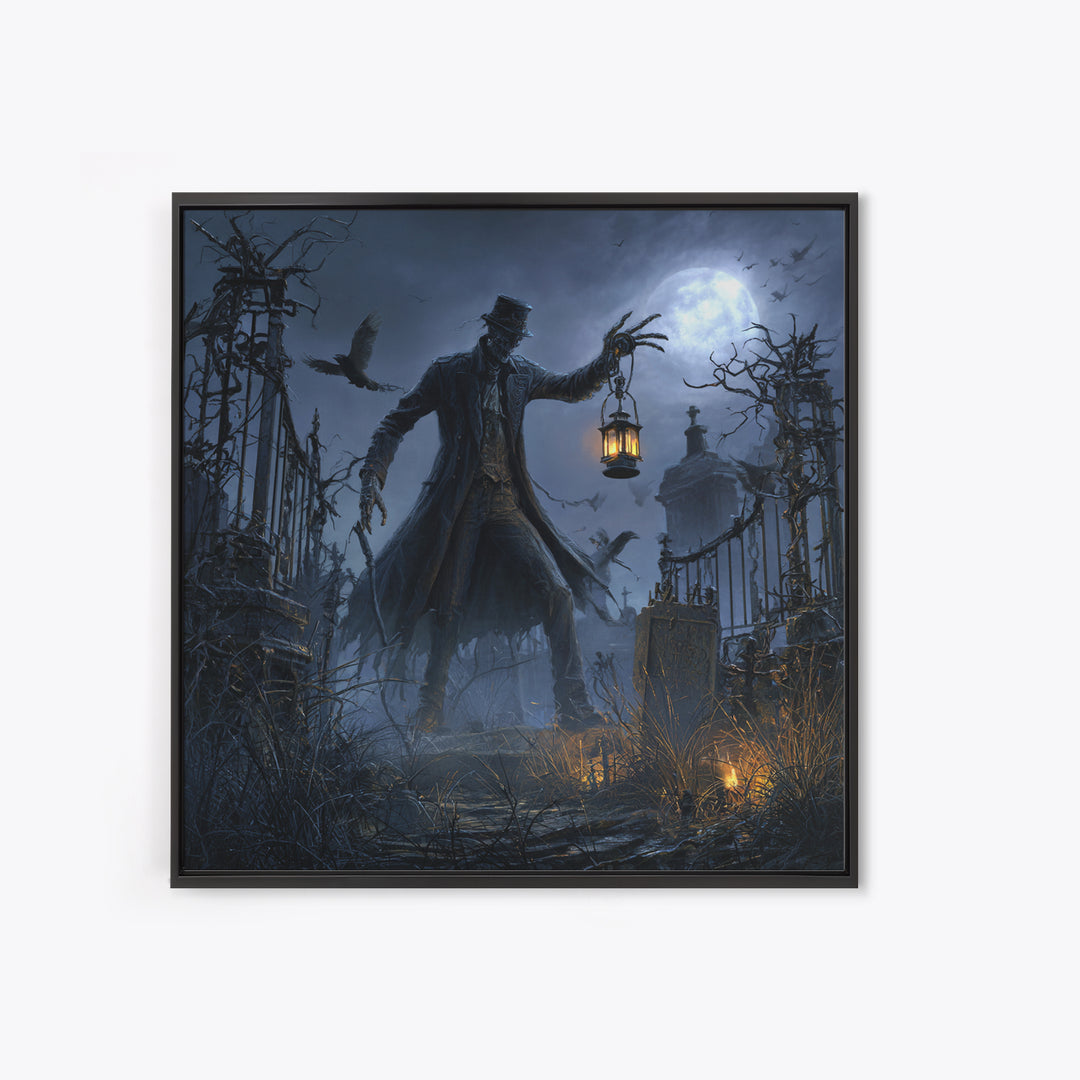 The Crossroads Spirit, Square Wall Art, Spooky Home Decor, Canvas Print, Halloween Wall Decor, Gothic Home Decor, Spooky Wall Decor