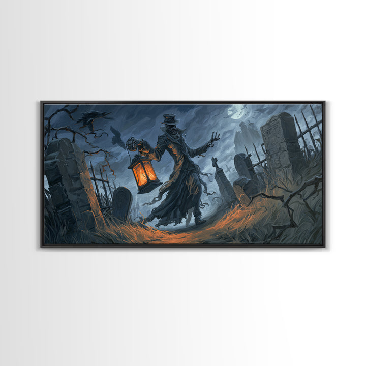 The Crossroads Spirit, Wide Panoramic Art, Spooky Home Decor, Canvas Print, Halloween Wall Decor, Gothic Home Decor, Spooky Wall Decor