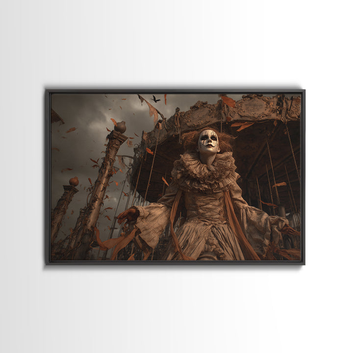 The Abandoned Carnival, Landscape Wall Art, Gothic Horror Wall Art, Framed Canvas Print, Halloween Wall Decor, Gothic Home Decor