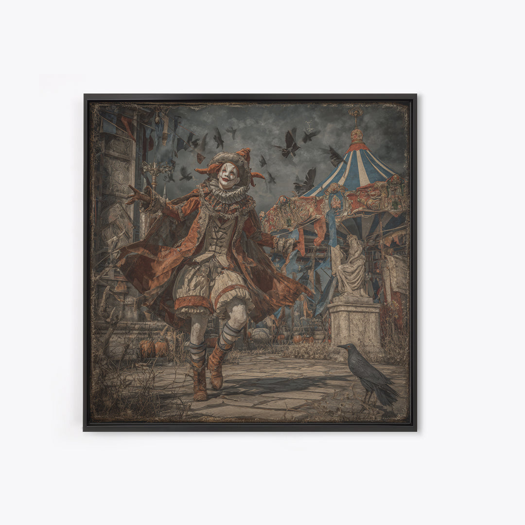 The Abandoned Carnival, Square Wall Art, Dark Halloween Decor, Canvas Print, Halloween Wall Decor, Gothic Home Decor, Collectible Wall Decor