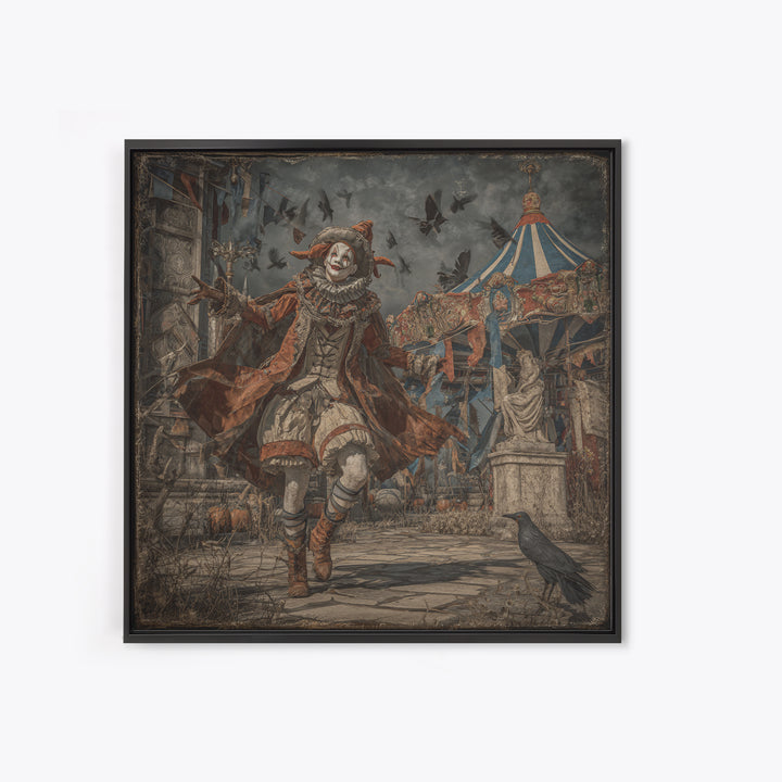 The Abandoned Carnival, Square Wall Art, Dark Halloween Decor, Canvas Print, Halloween Wall Decor, Gothic Home Decor, Collectible Wall Decor