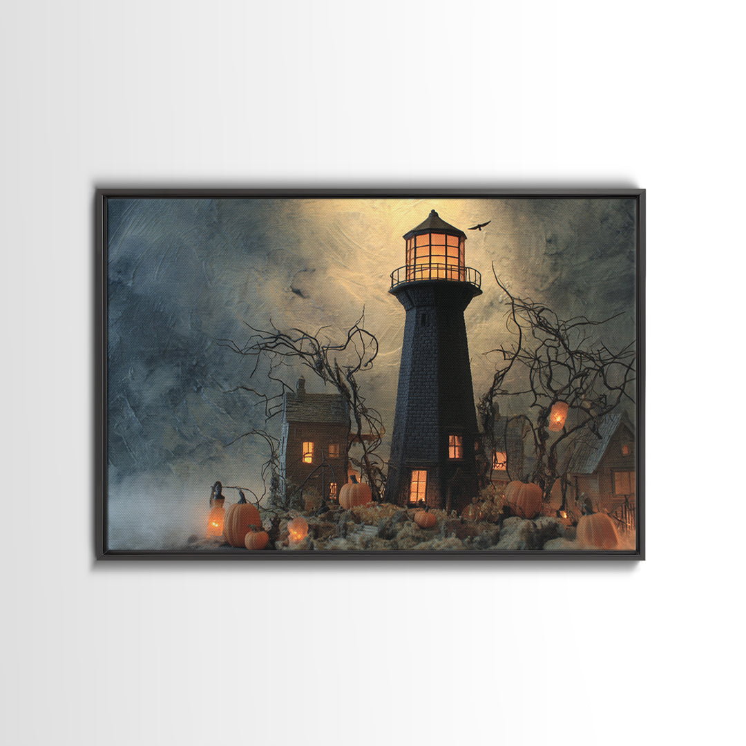The Cursed Lighthouse, Landscape Wall Art, Dark Fantasy Wall Art, Canvas Print, Halloween Wall Decor, Gothic Home Decor, Horror Wall Art