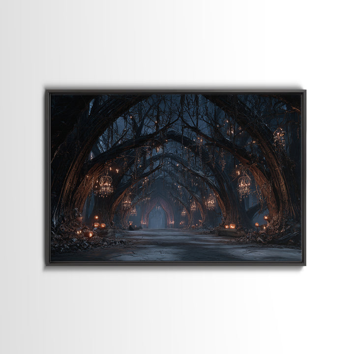 The Witch'S Forest, Landscape Wall Art, Dark Halloween Decor, Canvas Print, Halloween Wall Decor, Gothic Home Decor, Collectible Wall Decor