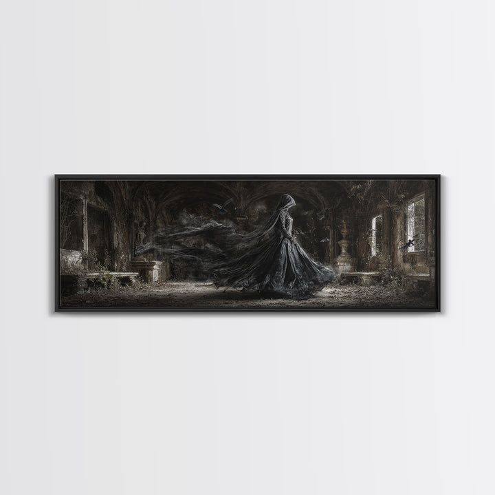 The Derelict Asylum, Extra Wide Wall Art, Spooky Home Decor, Canvas Print, Halloween Wall Decor, Gothic Home Decor, Collectible Wall Decor