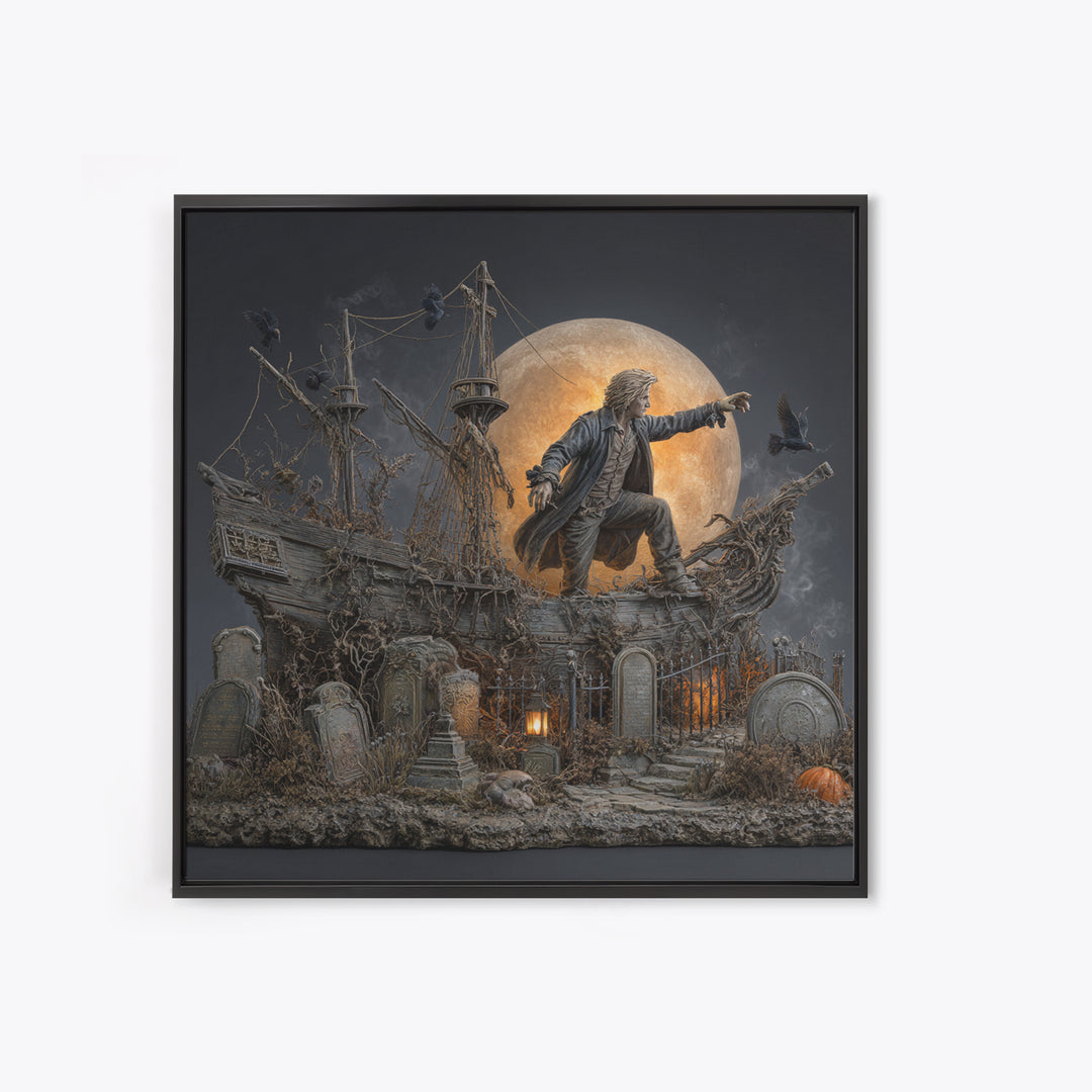 The Shipwreck Cove, Square Wall Art, Dark Fantasy Wall Art, Canvas Print, Halloween Wall Decor, Gothic Home Decor, Statement Wall Art