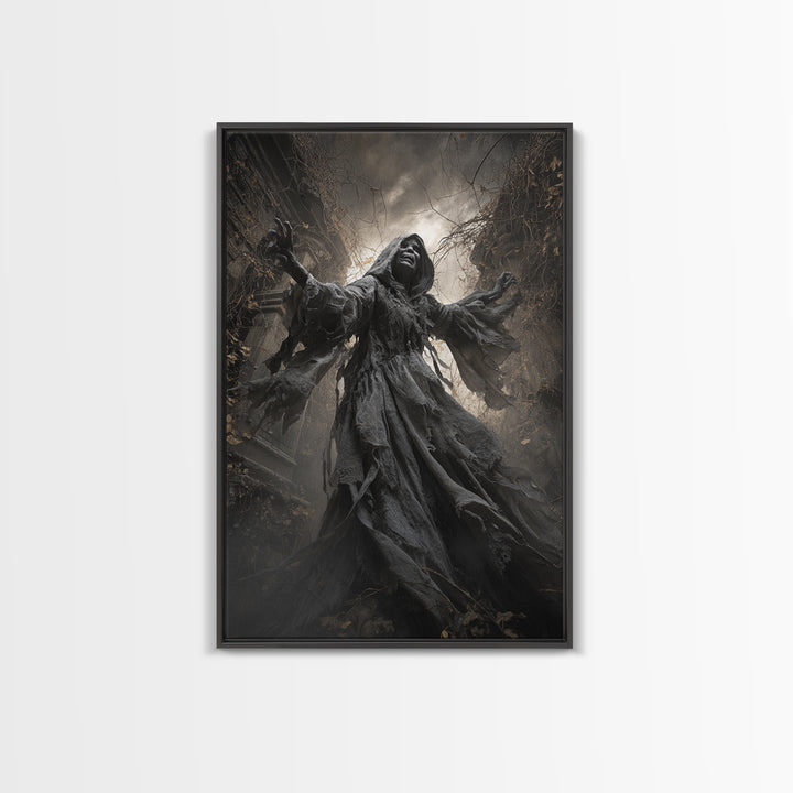 The Haunted Hayride, Vertical Wall Art, Dark Halloween Decor, Canvas Print, Halloween Wall Decor, Gothic Home Decor, Horror Wall Art
