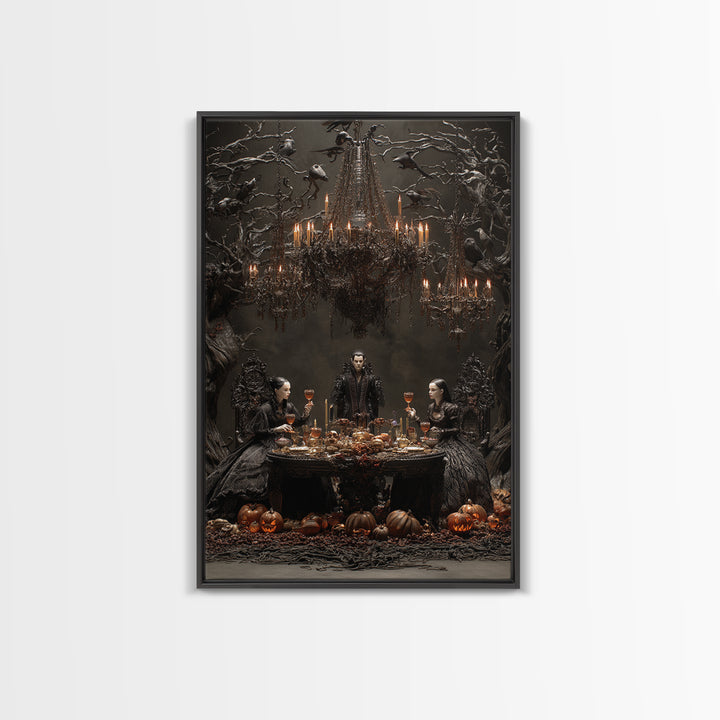 The Vampire Banquet, Vertical Wall Art, Dark Fantasy Wall Art, Canvas Print, Halloween Wall Decor, Gothic Home Decor, Spooky Wall Decor