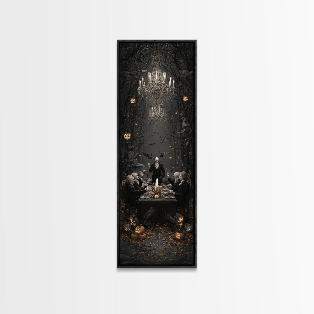 The Vampire Banquet, Tall Narrow Wall Art, Spooky Home Decor, Canvas Print, Halloween Wall Decor, Gothic Home Decor, Spooky Wall Decor