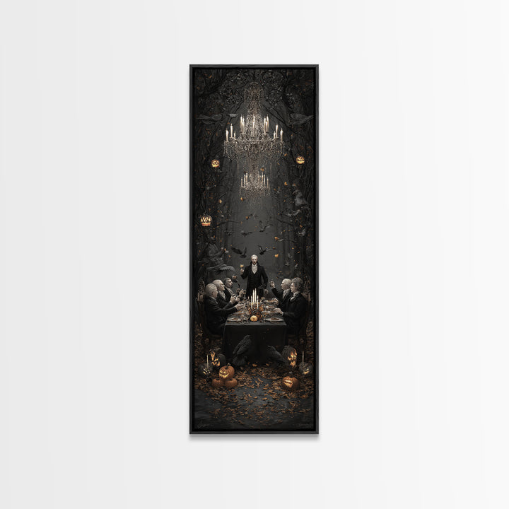 The Vampire Banquet, Tall Narrow Wall Art, Spooky Home Decor, Canvas Print, Halloween Wall Decor, Gothic Home Decor, Spooky Wall Decor
