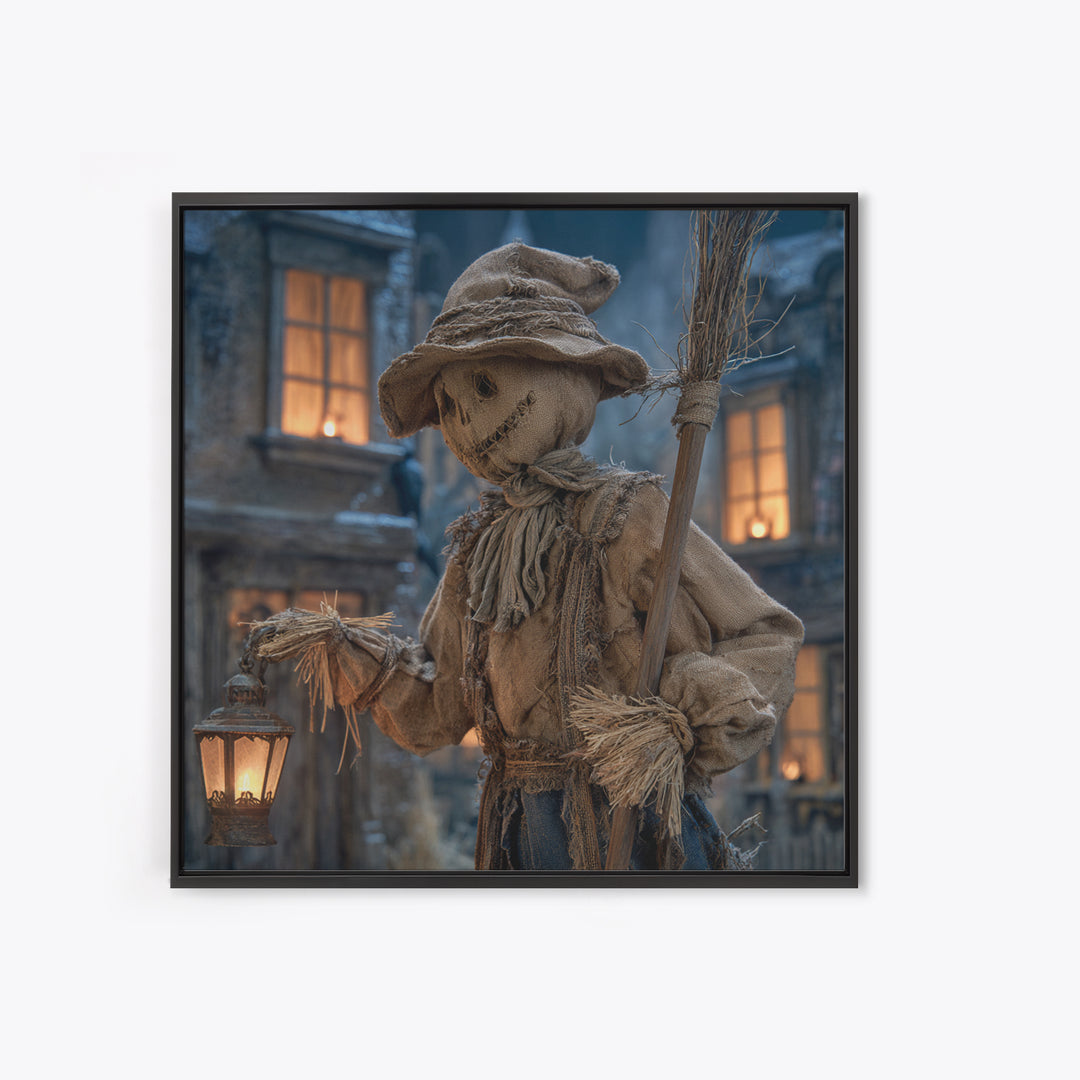 The Scarecrow Uprising, Square Wall Art, Haunted Gothic Art, Framed Canvas Print, Halloween Wall Decor, Gothic Home Decor, Horror Wall Art