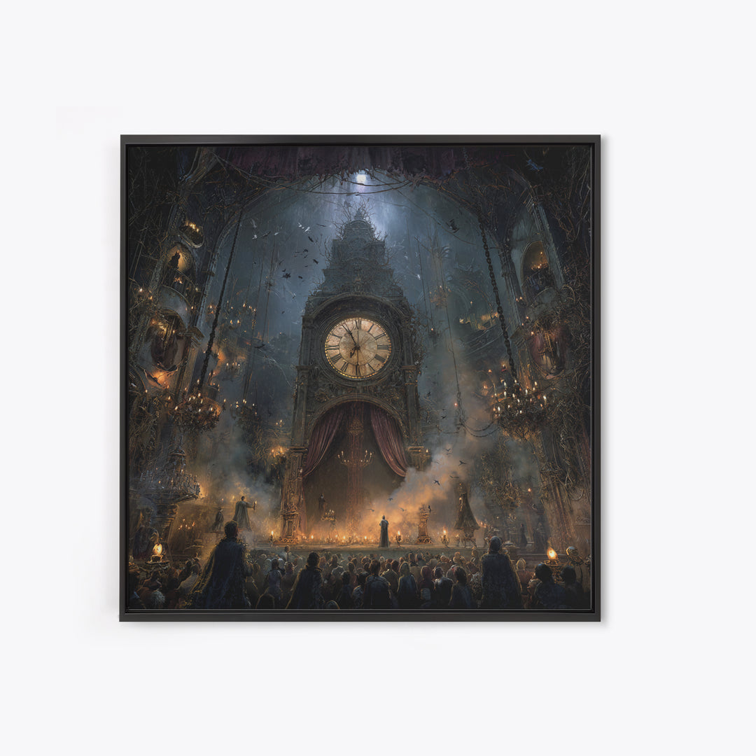 The Thirteenth Bell, Square Wall Art, Spooky Home Decor, Canvas Print, Halloween Wall Decor, Gothic Home Decor, Dark Fantasy Art