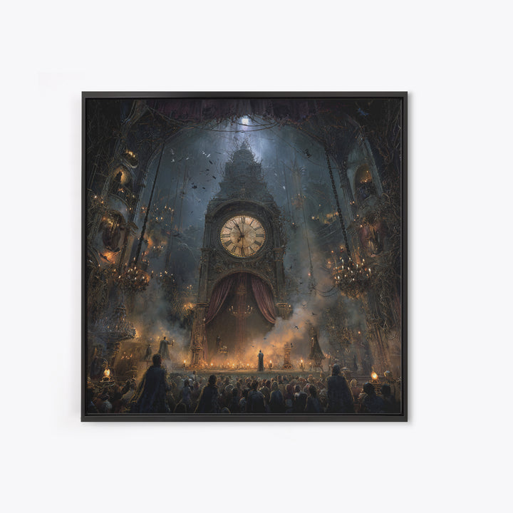 The Thirteenth Bell, Square Wall Art, Spooky Home Decor, Canvas Print, Halloween Wall Decor, Gothic Home Decor, Dark Fantasy Art