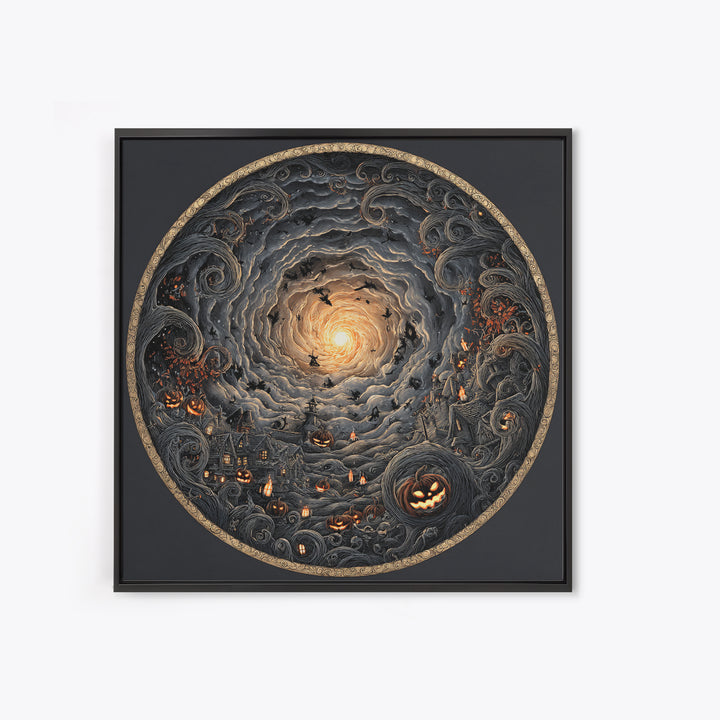 The Halloween Storm, Square Wall Art, Dark Halloween Decor, Canvas Print, Halloween Wall Decor, Gothic Home Decor, Statement Wall Art