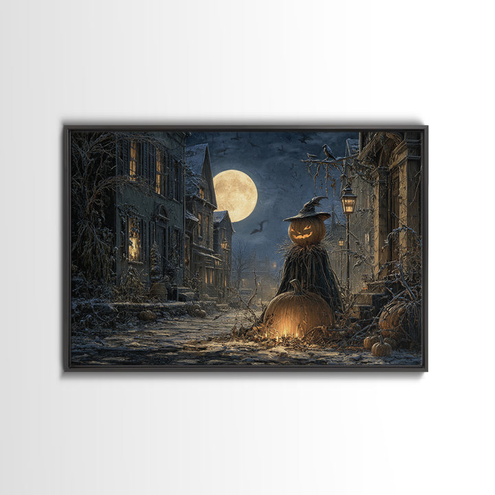 The First Frost Awakening, Landscape Wall Art, Haunted Gothic Art, Framed Canvas Print, Halloween Wall Decor, Gothic Home Decor
