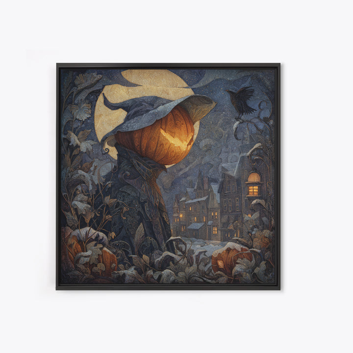 The First Frost Awakening, Square Wall Art, Dark Halloween Decor, Canvas Print, Halloween Wall Decor, Gothic Home Decor, Macabre Wall Art