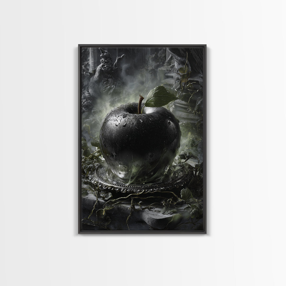 The Poisoned Apple, Vertical Wall Art, Spooky Home Decor, Canvas Print, Halloween Wall Decor, Gothic Home Decor, Spooky Wall Decor