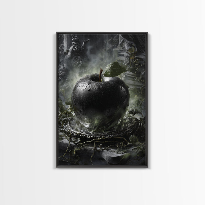 The Poisoned Apple, Vertical Wall Art, Spooky Home Decor, Canvas Print, Halloween Wall Decor, Gothic Home Decor, Spooky Wall Decor
