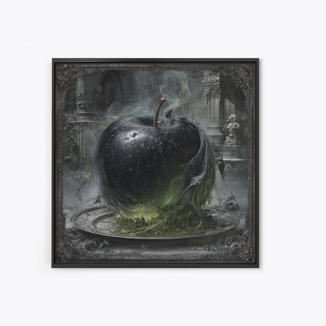 The Poisoned Apple, Square Wall Art, Spooky Home Decor, Canvas Print, Halloween Wall Decor, Gothic Home Decor, Dark Fantasy Art