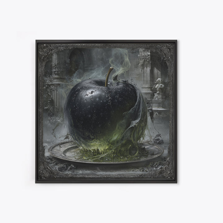 The Poisoned Apple, Square Wall Art, Spooky Home Decor, Canvas Print, Halloween Wall Decor, Gothic Home Decor, Dark Fantasy Art