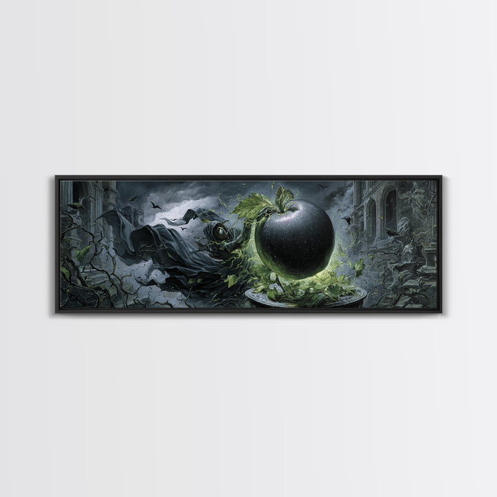 The Poisoned Apple, Extra Wide Wall Art, Dark Fantasy Wall Art, Canvas Print, Halloween Wall Decor, Gothic Home Decor, Statement Wall Art