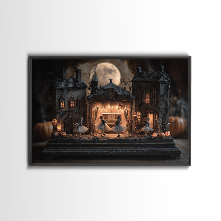 The Haunted Music Box, Landscape Wall Art, Spooky Home Decor, Canvas Print, Halloween Wall Decor, Gothic Home Decor, Statement Wall Art
