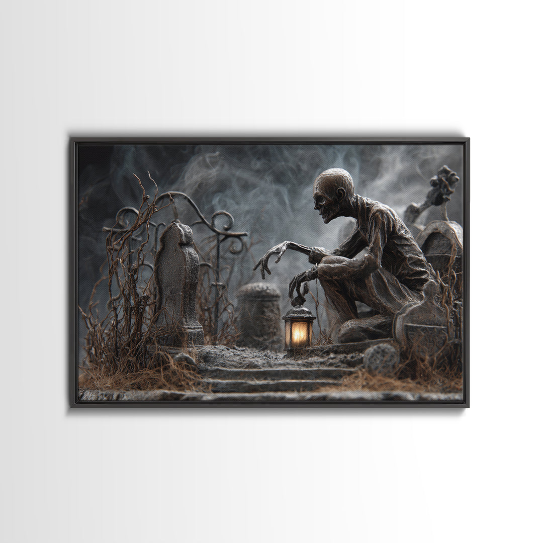 The Black Wax Candle, Landscape Wall Art, Dark Halloween Decor, Canvas Print, Halloween Wall Decor, Gothic Home Decor, Macabre Wall Art