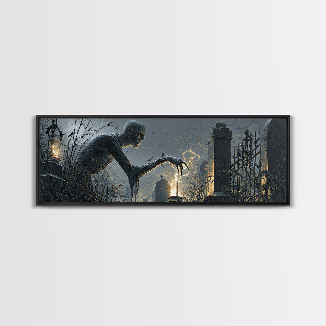 The Black Wax Candle, Extra Wide Wall Art, Dark Fantasy Wall Art, Canvas Print, Halloween Wall Decor, Gothic Home Decor, Statement Wall Art
