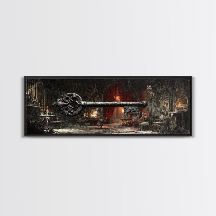 The Coffin Key, Extra Wide Wall Art, Dark Fantasy Wall Art, Canvas Print, Halloween Wall Decor, Gothic Home Decor, Spooky Wall Decor