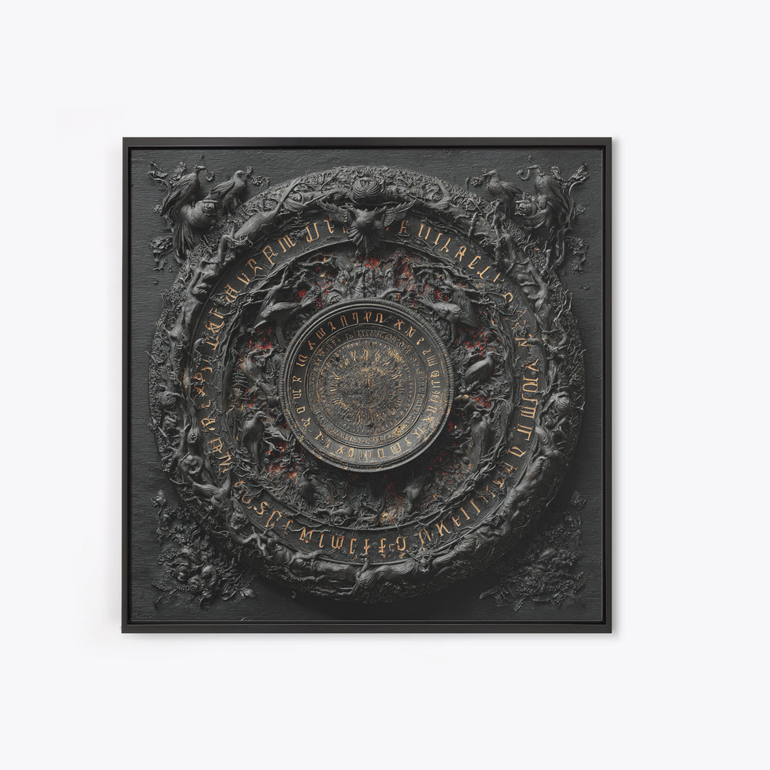 The Antique Spirit Board, Square Wall Art, Dark Fantasy Wall Art, Canvas Print, Halloween Wall Decor, Gothic Home Decor