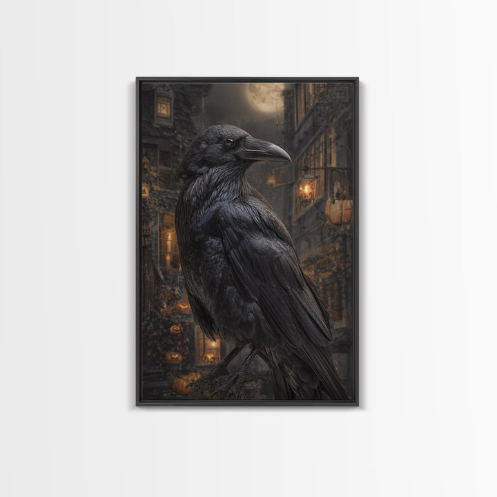 The Raven-Feather Quill, Vertical Wall Art, Dark Halloween Decor, Canvas Print, Halloween Wall Decor, Gothic Home Decor, Dark Fantasy Art