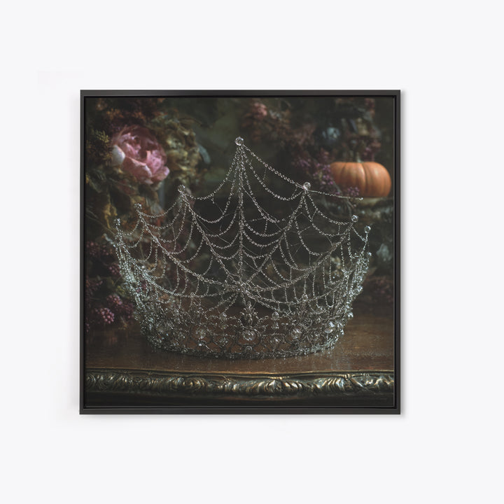 The Spiderweb Crown, Square Wall Art, Dark Halloween Decor, Canvas Print, Halloween Wall Decor, Gothic Home Decor, Spooky Wall Decor