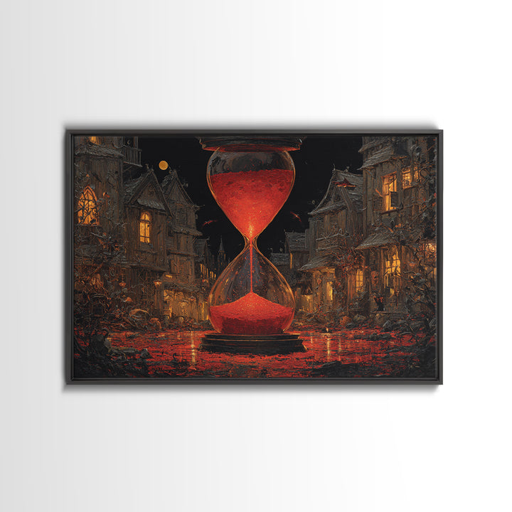 The Crimson Hourglass, Landscape Wall Art, Spooky Home Decor, Canvas Print, Halloween Wall Decor, Gothic Home Decor, Horror Wall Art