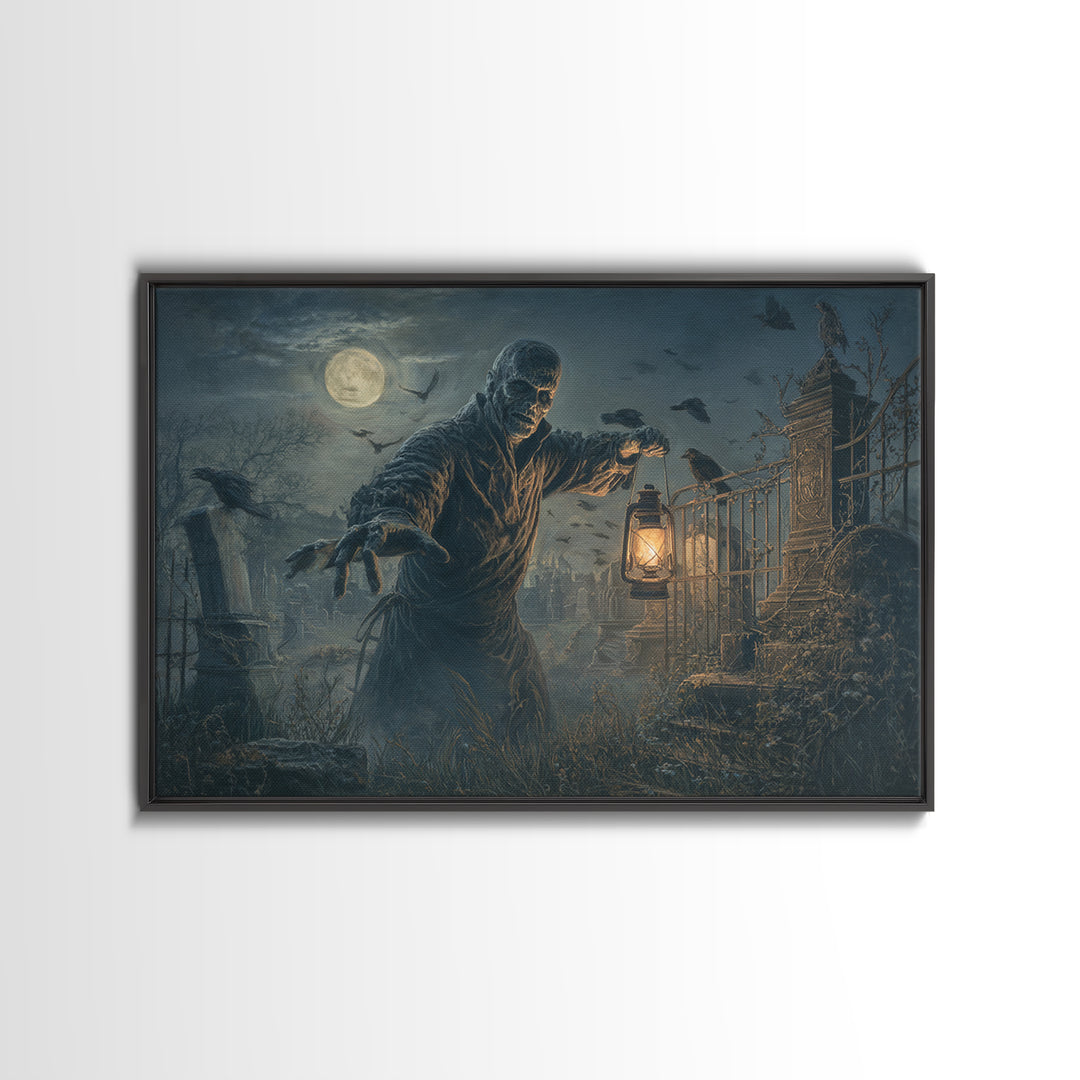 The Haunted Portrait, Landscape Wall Art, Dark Halloween Decor, Canvas Print, Halloween Wall Decor, Gothic Home Decor