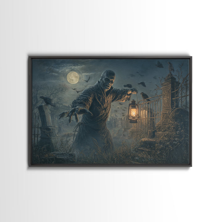 The Haunted Portrait, Landscape Wall Art, Dark Halloween Decor, Canvas Print, Halloween Wall Decor, Gothic Home Decor
