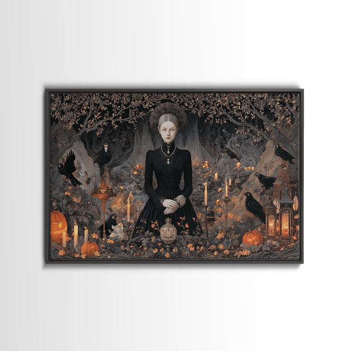Victorian Mourning Halloween, Landscape Wall Art, Dark Halloween Decor, Canvas Print, Halloween Wall Decor, Gothic Home Decor
