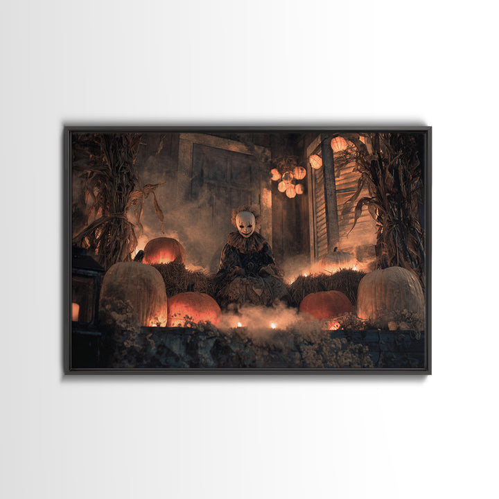 Occult Harvest Festival, Landscape Wall Art, Gothic Horror Wall Art, Framed Canvas Print, Halloween Wall Decor, Gothic Home Decor