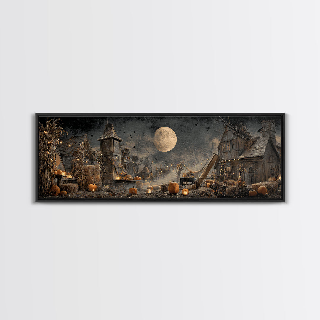 Occult Harvest Festival, Extra Wide Wall Art, Spooky Home Decor, Canvas Print, Halloween Wall Decor, Gothic Home Decor, Halloween Wall Art