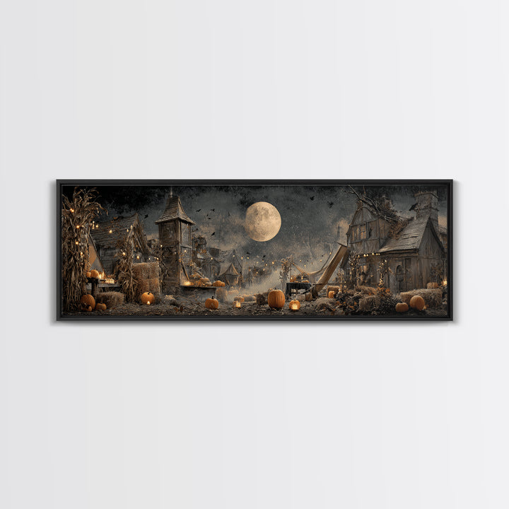 Occult Harvest Festival, Extra Wide Wall Art, Spooky Home Decor, Canvas Print, Halloween Wall Decor, Gothic Home Decor, Halloween Wall Art